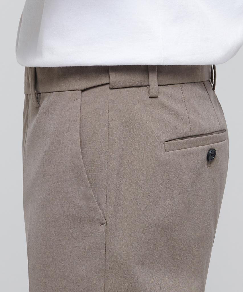 Musinsa Standard Lightweight Tapered Hidden Elastic Waist Length Slacks [Dusty Beige]
