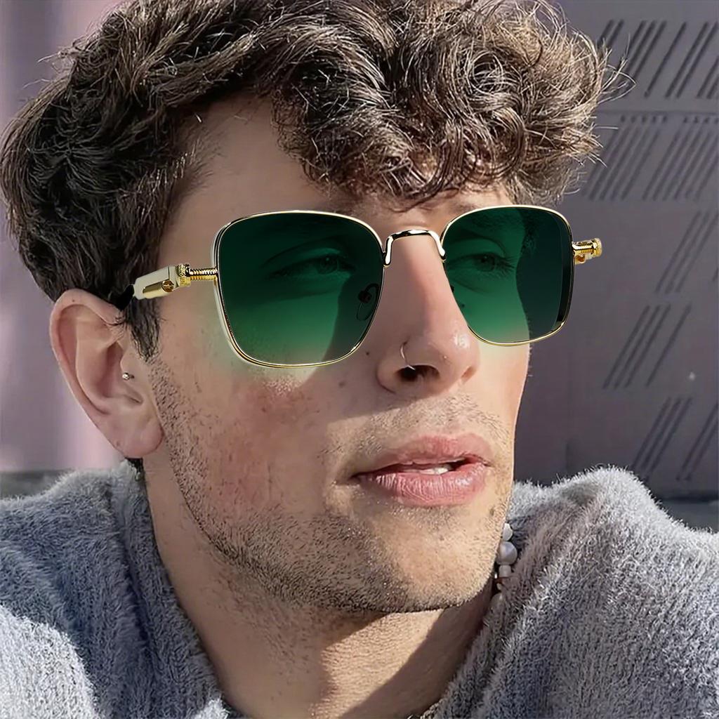 Moda Retro Punk Steam Style Okulary przeciwsłoneczne Kwadratowa Metalowa Oprawka Męskie i Damskie Okulary Przeciwsłoneczne Party Ozdobne Okulary