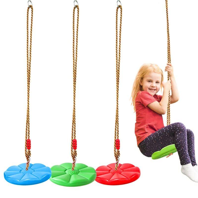 Kinder-Scheibenschaukel Verdickte achteckige Blütenblatt-Schaukel Indoor-Gartenschaukel Kindersitz-Spielzeug zum Aufhängen Höhenverstellbar