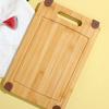 Bamboo Cutting Board Non-Slip Square Chopping Board for Meat Fruit Dough Dishwasher Safe Essential Kitchen Tool for Home Camping