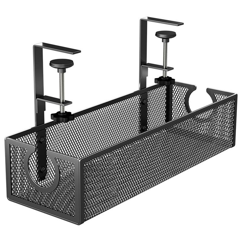 

Подстольный лоток для прокладки кабелей Без сверления Стальной настольный органайзер для кабелей Лоток для прокладки проводов Стойка для прокладки кабелей Полка для хранения чёрный