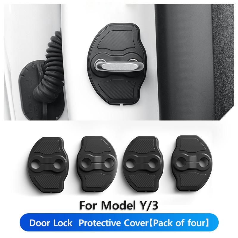 

Car Door Lock Protective Cover For Tesla Model Y 2025-2025 Model 3 2025-2025 TPE Silent Shock Absorbing Latches Sleeve Fitting