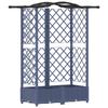 Raised Garden Bed with Trellis and Hanging Roof Gray 124 X 40 X 126 Cm PP