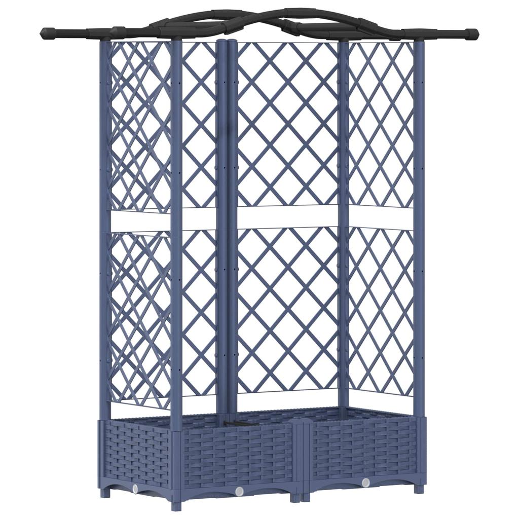 Raised Garden Bed with Trellis and Hanging Roof Gray 124 X 40 X 126 Cm PP