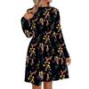 2026 New European and American Cross-border Bohemian Style Printing Long-sleeved A-shaped Dress Women's Fashion Temperament Dress