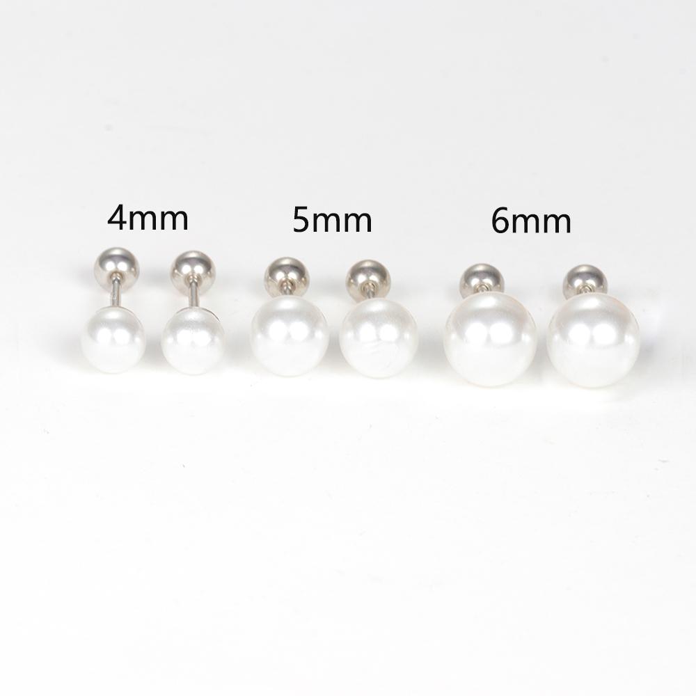 Fashion Simple Sweet Pearl Spiral Beads Small Stud Earrings for Women Korean 3/4/5/6/7mm Party Piercing Jewelry