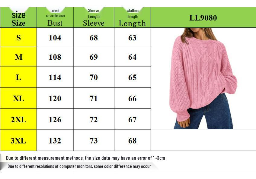 Maglione Casual a Treccia da Donna Europeo & Americano - Moda Comoda per Autunno & Inverno 2025