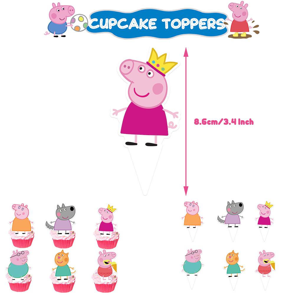 30pcs Peppa Pig Birthday Party Supplies Include Banner Cake Topper Balloon