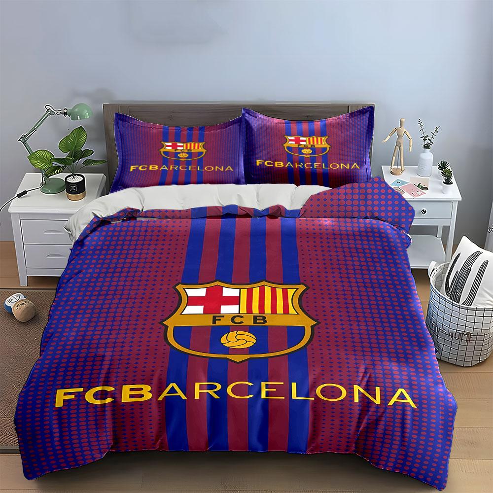 "FCB Red Blue Bedding Set" Bedding Duvet Cover Set Duvet Cover Pillowcases (1 * Duvet Cover 2 * Pillowcases, Without Duvet Insert)