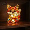 Cozy Warm Light for Reading Vintage Stained Glass Style Desk Lamp Cute Animal Night Light Decorative Room Ambient Lighting Lamp Bedroom Bedside Kids