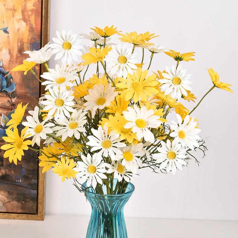 3/5/10Pcs Artificial White Daisy Flower Bouquet DIY Vase Home Garden Living Room Decoration Wedding Party Silk Fake Flowers