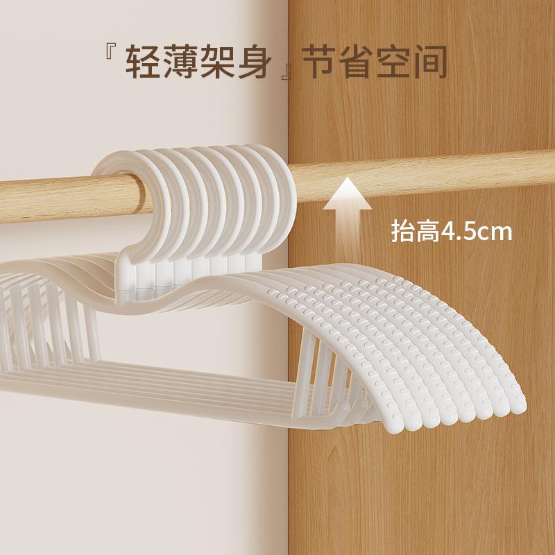 Rotating short neck hanger shrinking neck saving space household hanging wardrobe non-marking anti-shoulder corner slipping short drying large clothes