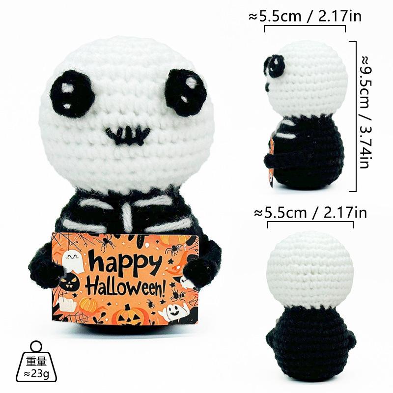 Lovely Crochete Doll Halloween Decorations Emotional Support Doll Handmade Toys Friends Gift Autumn Decoration