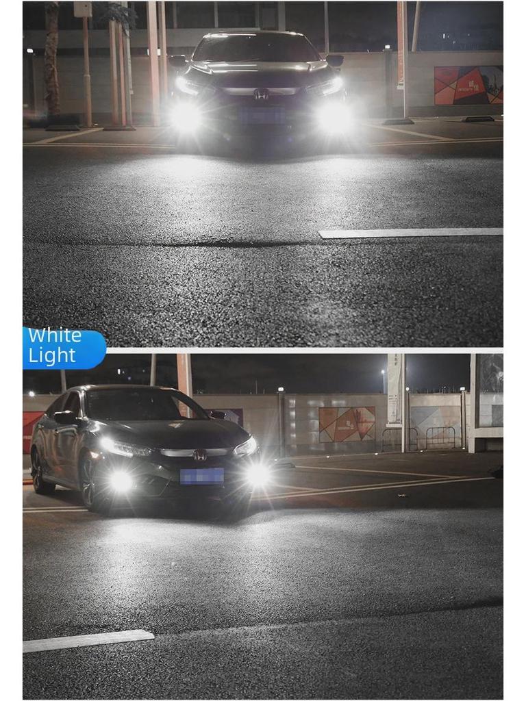 Automotive LED Tri-Color Front Fog Lights H3, H7, 9005, 9006, H11 - Easy Installation