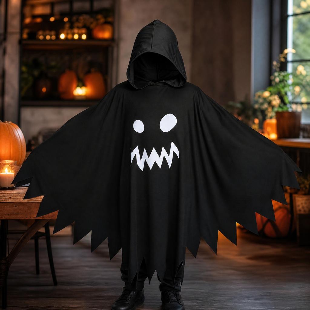 Kids Halloween Face Cape Costume for Party Dress Up and Family Matching
