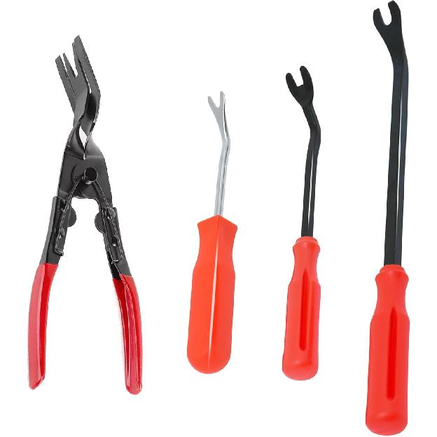 4Pcs Auto Clip Pliers Set Fastener Remover Trim Rivet Removal Tool Kit For Car Door Panel Dashboard