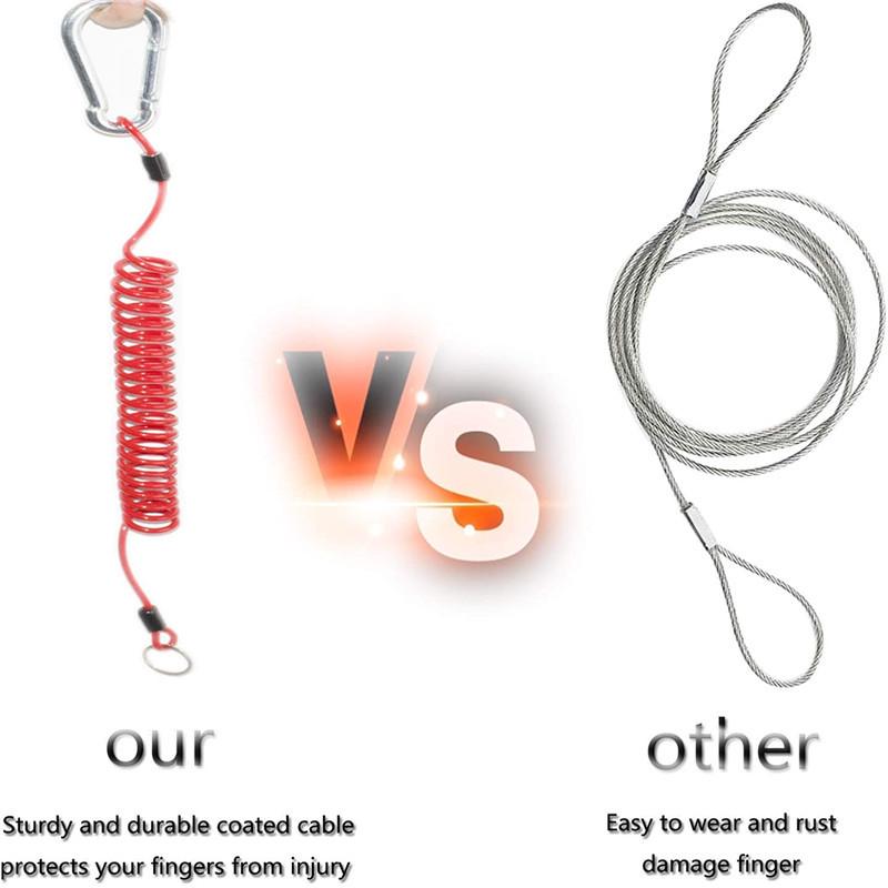 6' RV Trailer Brake Cable with Pin & Stainless Steel Spring Towing Coil Wire Safety Cable