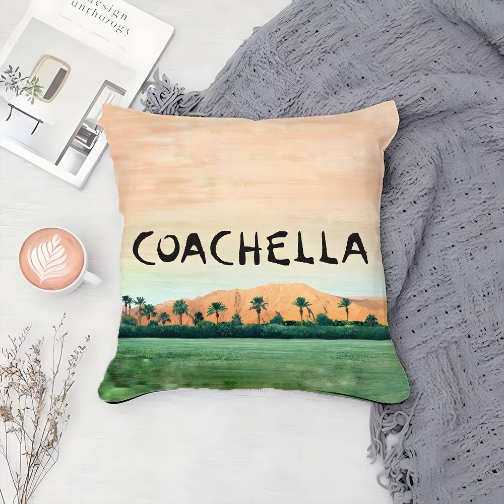 Coachella Valley Music Arts Festival Pillow Case Printing Pillowcase Living Room Sofa Cushion Cover Bedroom Room Decor