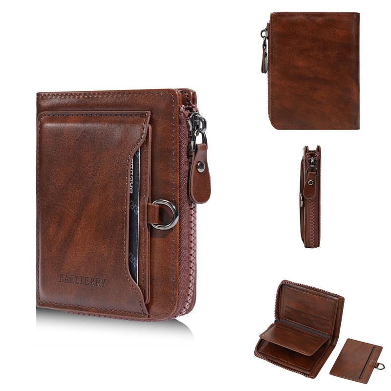 Baellerry Vintage Design Short Wallets for Men Man Business Driver's License ID Card Holder Coin Purse