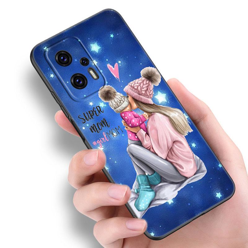 

Чехол для телефона для мамы и девочки для Xiaomi POCO F2 F3 M2 M3 M4 X3 X4 Pro NFC F4 GT 5G F1 X2 C3 C31 C40 M5S, мягкий черный чехол из ТПУ Xiaomi POCO M5S