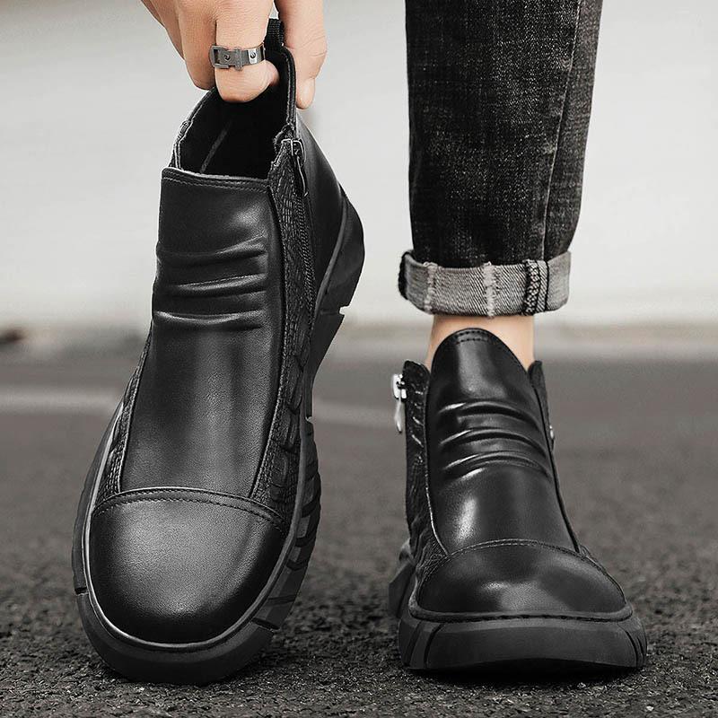 Spring Autumn New Fashionable Men's Sneakers Retro British Style Versatile High Top Casual Shoes Outdoor Work Work Clothes Shoes