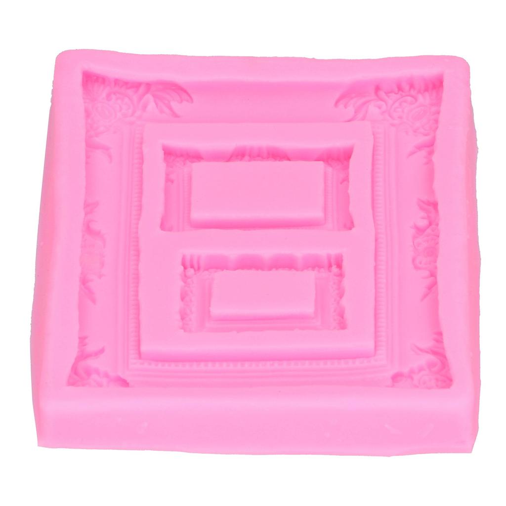 Silicone Mold Retro Photo Frame Picture Frame Fondant Cake Decoration Tool Chocolate Clay MoldPink