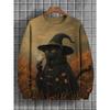 Ski Cycling Cat 3D Print Hoodies for Women Animal Astronauts Pattern Long Sleeved Sweatshirt Autumn Oversized Round Neck Pullovers