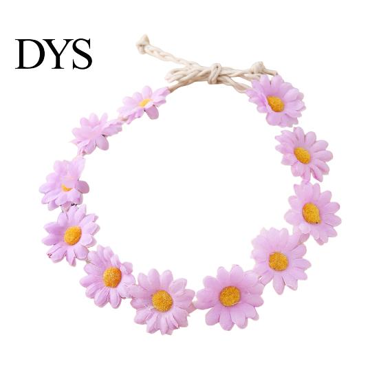 Children Stage Performance Headband Daisy/Sunflower Wreath for Women Girls, Adjustable Floral Crown Cute Macaron Color Flower Beach Vacation
