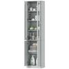 Tall Bathroom Storage Cabinet, 6-Tier Slim Bathroom Cabinet with Adjustable Shelf, 4 Soft-Close Doors, Dusty Blue