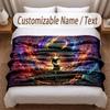 Tree of Life Theme Soft Blanket Personalized Custom Name Text Print Warm Blanket Home Sofa Bedroom Decor
