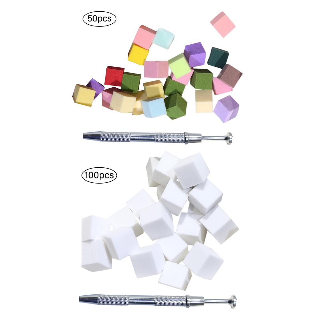 100 Stück Nagelschwämme mit Greifstift für Ombre-Nägel Modische Designs für Frauen Essentielles Set für Nailart