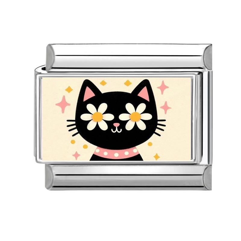 

New Creative Funny Cat Dog Moon Rose Red Wine Italian Charm Links Fit 9mm Bracelet Stainless Steel Women Men DIY Making Jewelry