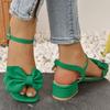 Fashion Large Size Solid Color Open-toe Sandals Women Summer New One-line Buckle Fashion Temperament Bow Knot Comfortable Women Shoes
