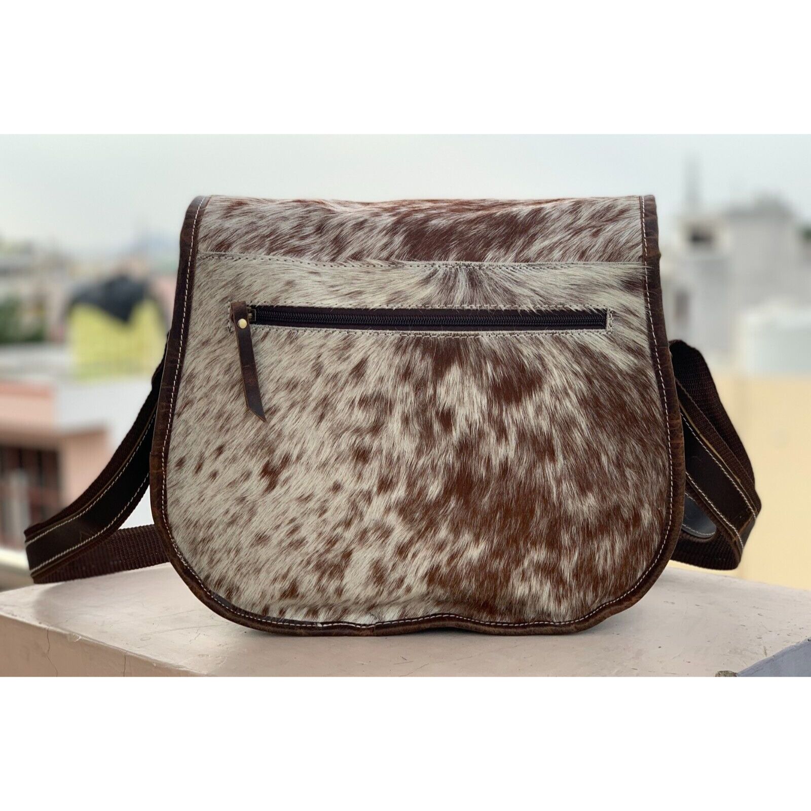 Сумка-слинг из кожи с прической для женщин Сумка через плечо из коровьей кожи Женские — фото 5