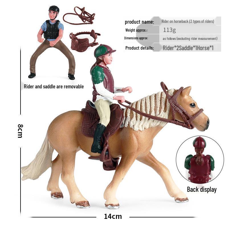Farm Animal and Human Figures Playset with Fences: Rabbit, Sheep, Donkey, Cow - Parent-Child Simulation Toy