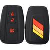 Silicone Sport Racing Stripes /// Trimed Key Fob Cover for Toyota TRD 4Runner Corolla GR RAV4 Highlander Racing Sport Performance 3 Buttons Remote