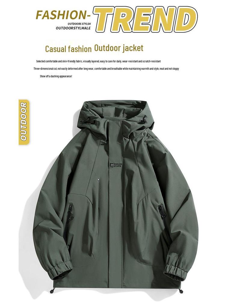Unisex Korean Style Hooded Windbreaker – Casual Spring & Fall Outdoor Sports Jacket