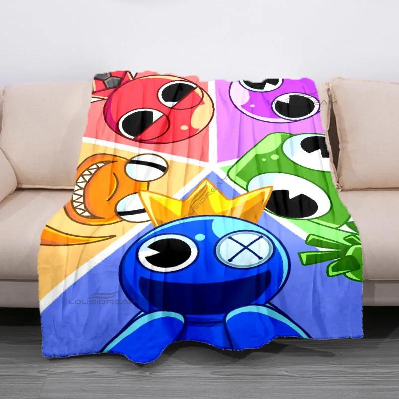 Popular Cartoon Rainbow Game Patterns Blanket Fashion Flannel Blanket Cosy Lazy Couch Cover Blanket Super Soft Sheet Mattresses
