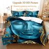 Buddha Sada povlaků na přikrývky Queen Size Jednolůžková manželská postel 220x240 cm Twin King Kompletní ložní soupravy Přikrývka Povlečení Povlečení 3D HD povlak na polštář
