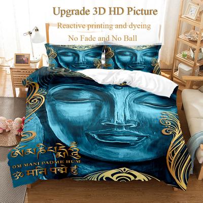 Ensemble de housse de couette bouddha, lit Double simple, Queen Size, 220x240cm, parure de lit complète, King, housse de couette, taie d'oreiller 3D HD