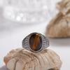 S925 Silber Naturfarbener Schatzring, Breitseitiger Retro-Zeigefingerring, Hochwertiger Nicht-Verblassender Thailändischer Silber Partnerring für Männer und Frauen.