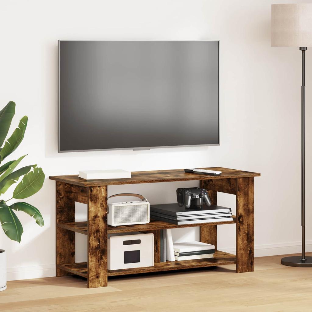 TV Stand Smoked Oak 100 x 40 x 50 cm