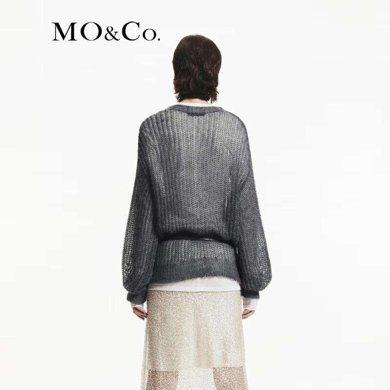 MO&Co. Mohair Wool Blend Lantern Sleeve Knit Sweater