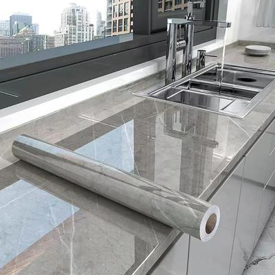 1M Marble Pattern Self Adhesive Bathroom Tile Floor Waterproof PVC Cabinet Wallpaper Oil Proof Kitchen Furniture Wall Stickers