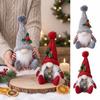 Plush Knitted Christmas Ornament 26cm Gnome Figurine Durable Christmas Decorative Figurine Mantel