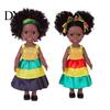 Realistic Black Girl Dolls 14 Inch Doll with Afro Hair, Soft Vinyl Posable Play for Girls Kids, Dress Up Fashion Toy Accessories, Gift Children