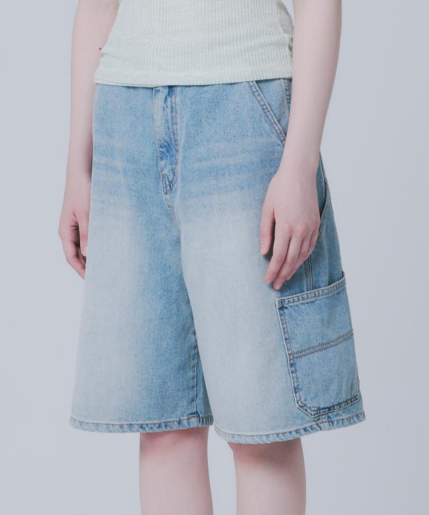 WAARFORWOMAN W1151 Stitch Point Shorts_Medium Blue