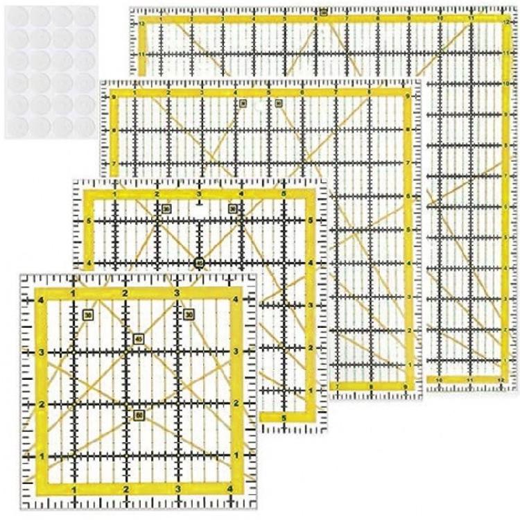 4Pcs Multipurpose Acrylic Sewing Ruler Set Quilting Templates Patchwork Measuring Tool For Fabric Cutting Sewing Craft