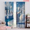 2pcs,2D Plane Printing Curtains Roller Blinds A Penguin Stands On an Iceberg Polyester Fabric (without Rod) Versatile All Use
