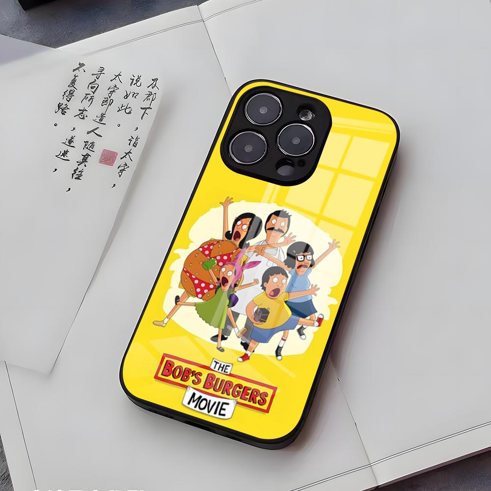B-Bobs B-Burgers Phone Case For IPhone 17 Air 16 E Pro Max 15 14 13 Mini 12 Pro 11 Max Plus Black Glass Cover